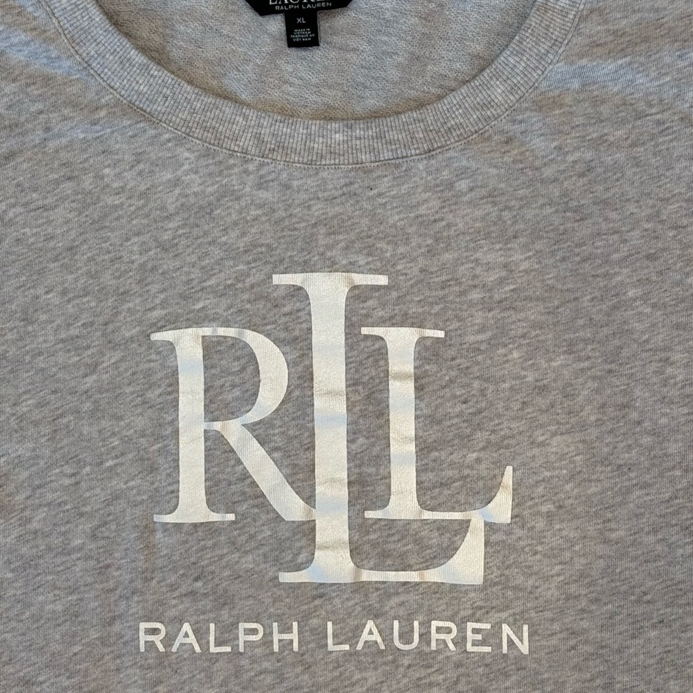 Lauren Ralph Lauren LRL French Terry sweatshirt Heather Grey Women’s XL Cotton - Picture 3 of 11
